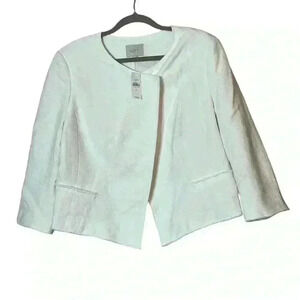 Ann Taylor Loft White Blazer with Asymetrical Front Size XL